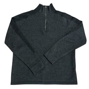 Smartwool 1/4 Zip Mens Large Charcoal Pullover Sweater 100% Merino Wool